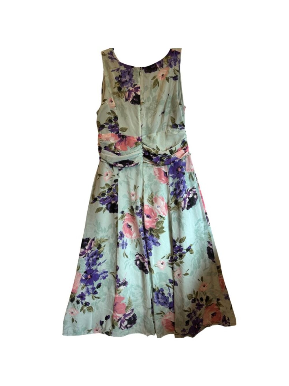 Black Label Evan-Picone Sleeveless Fit & Flare Dress Watercolor-Style Floral 12 - Picture 3 of 13